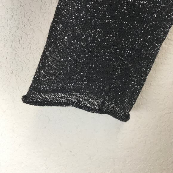 Eileen Fisher Linen Blend Metallic Open Front Sheer Cardigan Lagenlook Size M - Picture 7 of 10